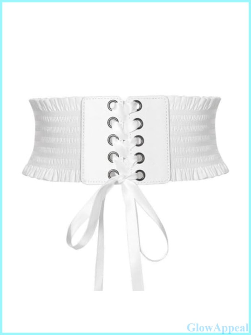 Lace-Up Waspie Corset Belt Wide Elastic Waist Belt Polyester PU Leather